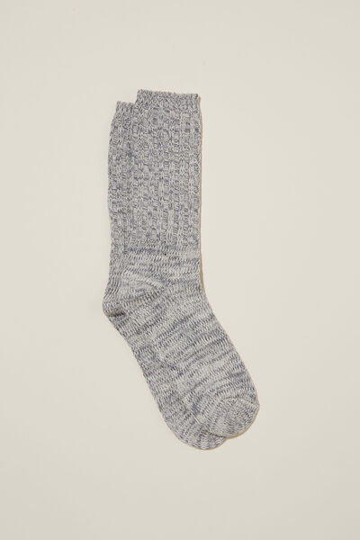 Chunky Knit Sock, VINTAGE/BONE/GREY