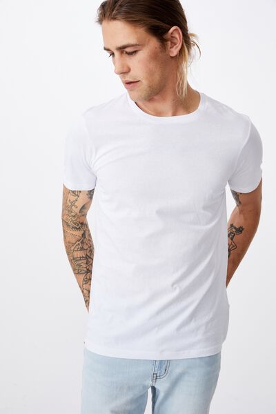 Camiseta - Essential Crew T-Shirt, WHITE
