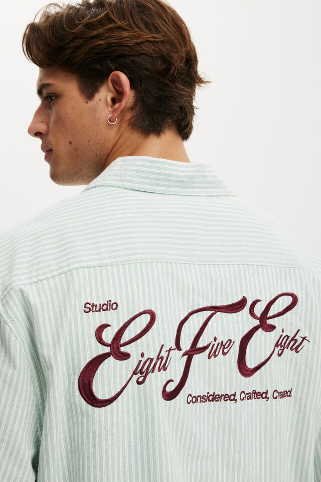 Camisas - Ventura Short Sleeve Shirt, SEAFOAM STRIPE EMB