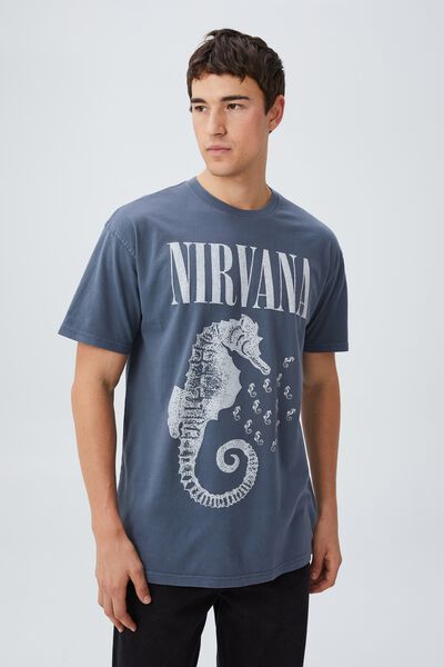 Special Edition T-Shirt, LCN MT DUSTY DENIM/NIRVANA - SEAHORSES