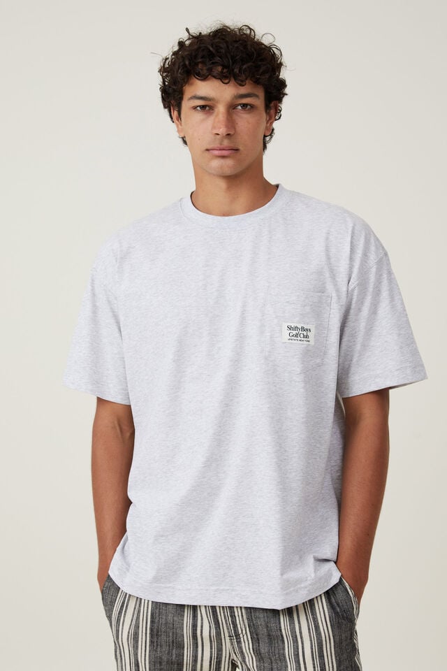 Shifty Boys Pocket T-Shirt, GREY MARLE / SHIFTY BOYS PIP