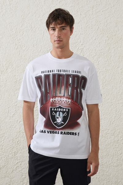 Active Nfl Oversized T-Shirt, LCN NFL WHITE / RAIDERS FOOTBALL
