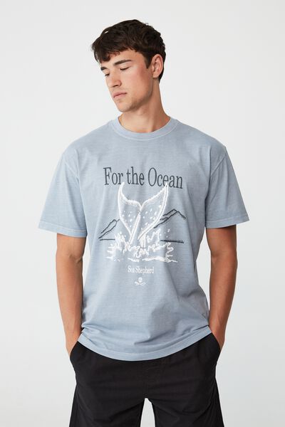 Sea Shepherd Loose Fit T-Shirt, LCN SEA DEEP INDIGO/FOR THE OCEAN