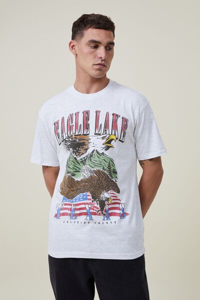 Premium Loose Fit Art T-Shirt, WHITE MARLE/EAGLE LAKE
