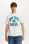 NBA New York Knicks Loose Fit T-Shirt, LCN NBA WHITE MARLE / KNICKS - ARCHED STARS - alternate image 1