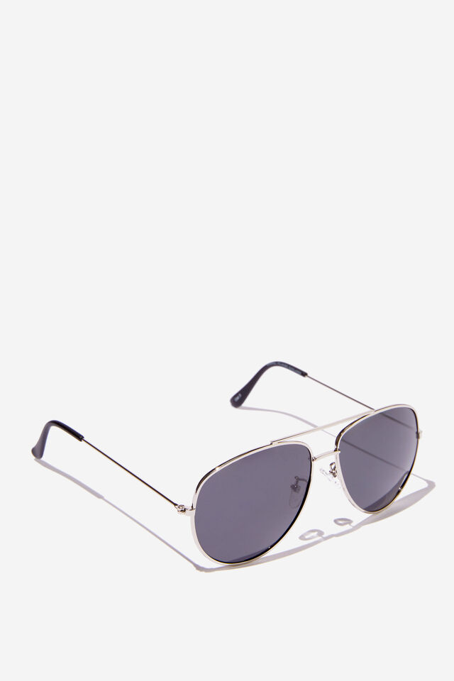 Marshall Polarized Sunglasses, SILVER/BLACK