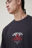 NBA Chicago Bulls Box Fit T-Shirt, LCN NBA WASHED BLACK/CHICAGO BULLS CREST - alternate image 5