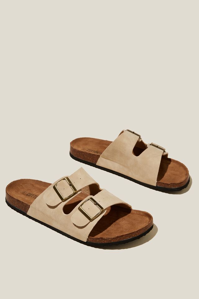 Double Buckle Sandal, TAUPE