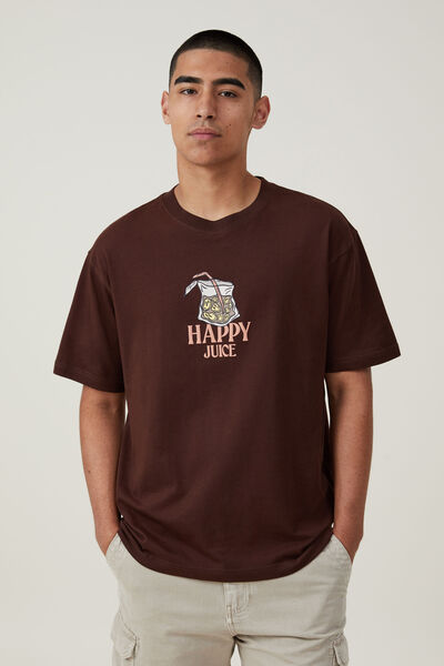 Loose Fit Art T-Shirt, DARK OAK/HAPPY JUICE