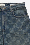 Super Baggy Jort, CHECK UP BLUE - example image 4
