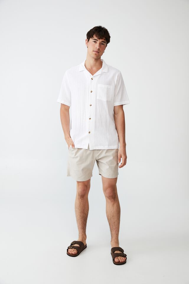 Riviera Short Sleeve Shirt, WHITE