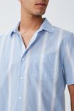 Vacay Short Sleeve Shirt, SKY BLUE OMBRE STRIPE