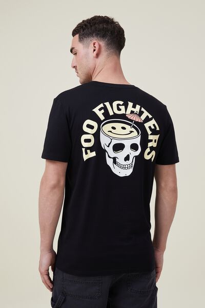Tbar Collab Music T-Shirt, LCN MT BLACK/FOO FIGHTERS - HAPPY SKULL