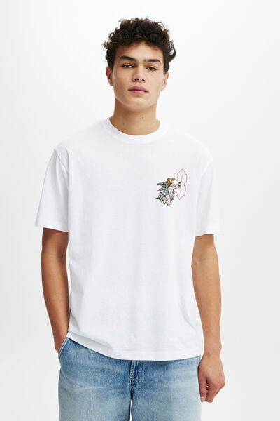 Loose Fit Art T-Shirt, WHITE / CHERUB TAG