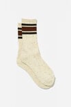 Essential Sock, BONE MELANGE/BLACK/BROWN/TRIPLE STRIPE - alternate image 1