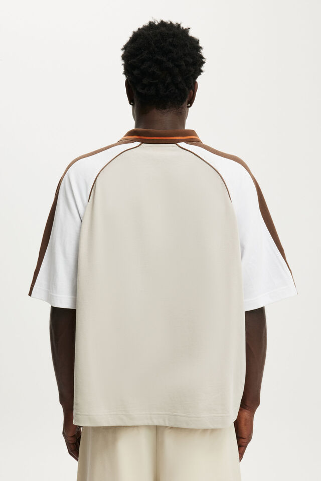 Cropped Graphic Polo, STONE