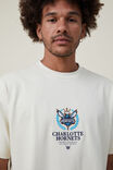 NBA Charlotte Hornets Box Fit T-Shirt, LCN NBA ECRU/CHARLOTTE HORNETS CREST - alternate image 5