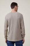 Textured Long Sleeve Tshirt, GRAVEL STONE WAFFLE - alternate image 3