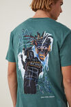 Basquiat Loose Fit T-Shirt, LCN BSQ PINENEEDLE GREEN/PORTRAIT OF HELL - alternate image 4