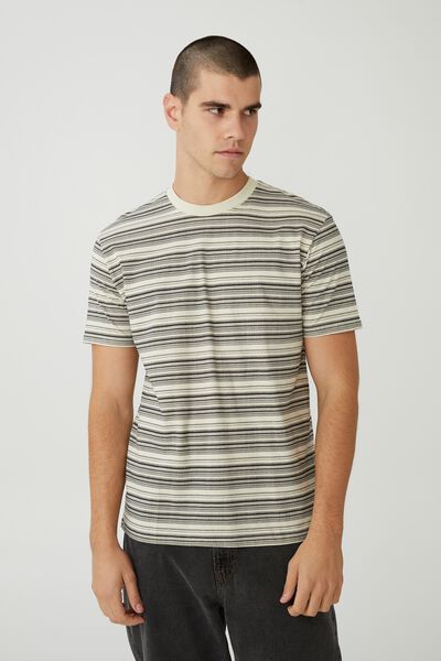 Loose Fit T-Shirt, IVORY/TEXTURED STRIPE
