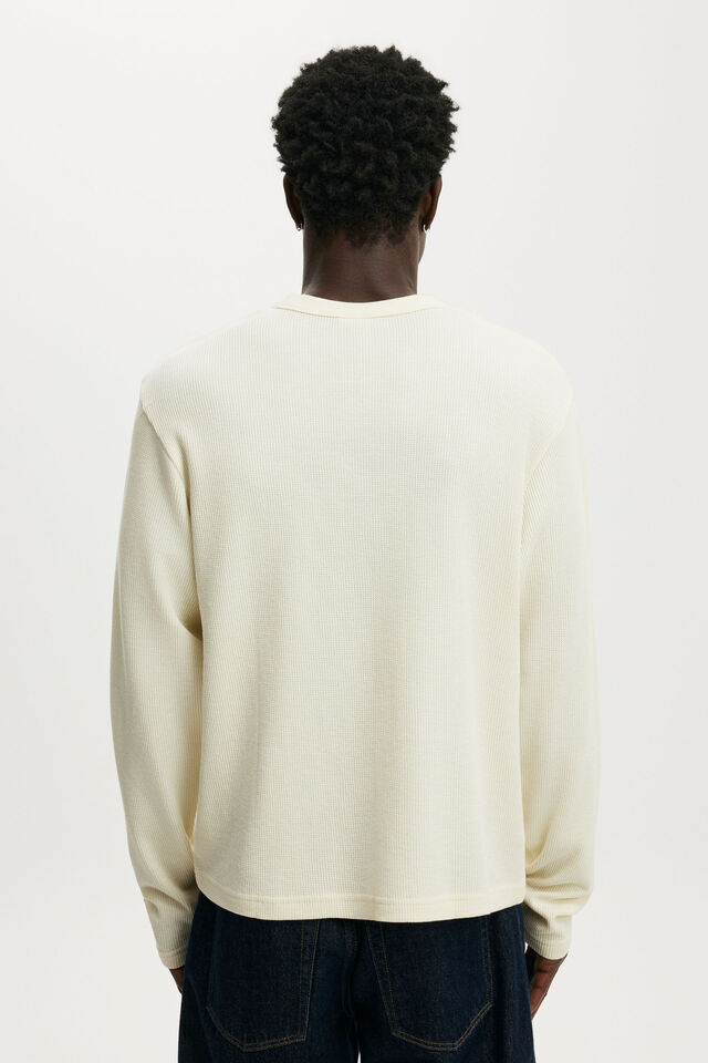 Cropped Fit Long Sleeve, CREAMPUFF WAFFLE