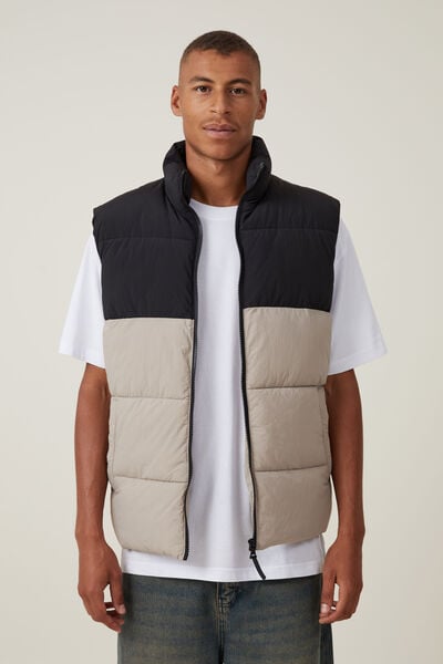 Jaqueta - Recycled Puffer Vest, STONE PANEL
