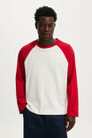 Select Colour: VINTAGE WHITE / RICH RED RAGLAN