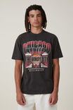 NBA Chicago Bulls Loose Fit T-Shirt, LCN NBA WASHED BLACK/BULLS - CITYSCAPE - alternate image 1