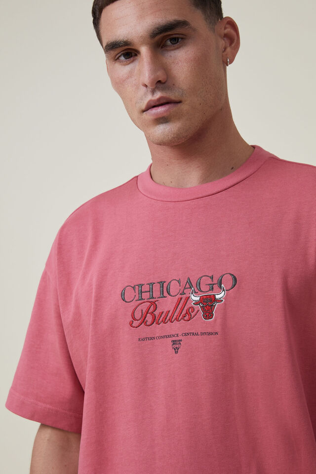 Chicago Bulls Nba Box Fit T-Shirt, LCN NBA SOFT RED/CHICAGO BULLS SCRIPT