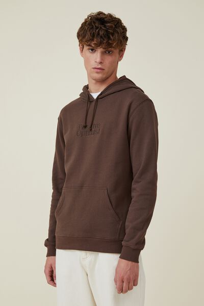 Graphic Fleece Pullover, WASHED CHOCOLATE/POSITIVE OPTIMISM