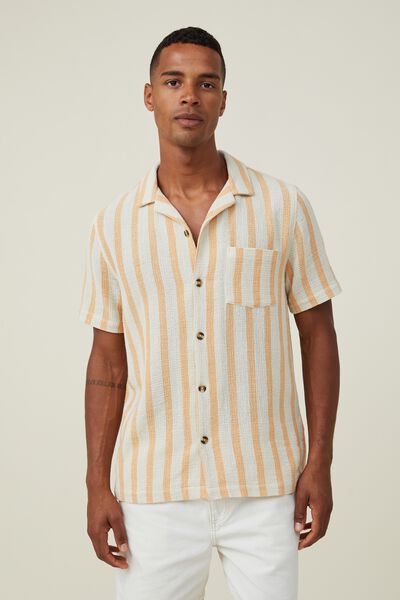 Palma Short Sleeve Shirt, YELLOW STRIPE