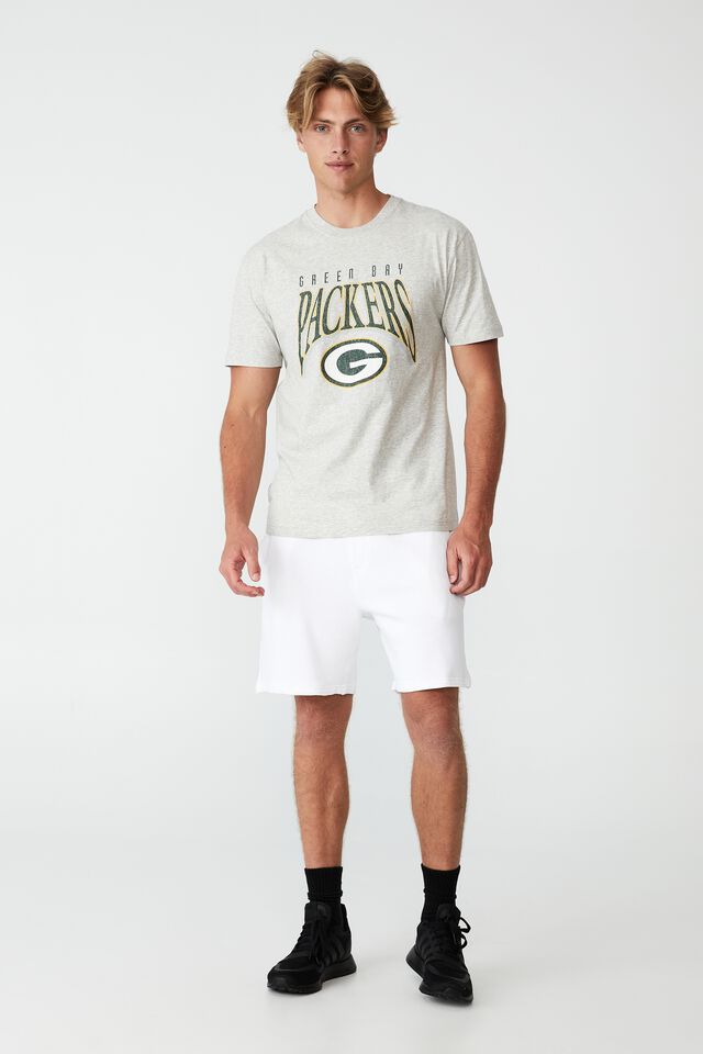 Active Logo T-Shirt, LCN NFL LIGHT GREY MARLE/GREEN BAY PACKERS LO