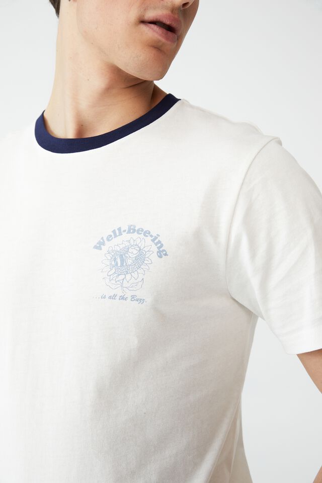Tbar Art T-Shirt, VINTAGE WHITE/INDIGO/WELL BEE-ING