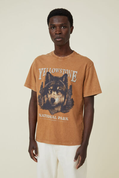 Camiseta - Premium Loose Fit Art T-Shirt, GINGER/YELLOWSTONE