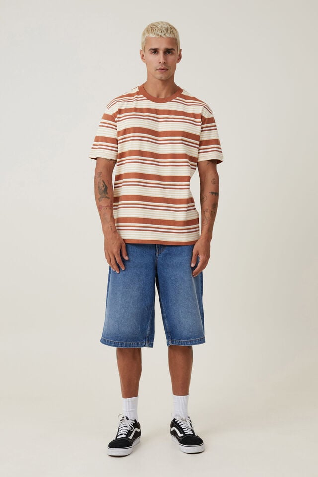 Loose Fit Stripe T-Shirt, TERRACOTTA SUN EVERYDAY STRIPE