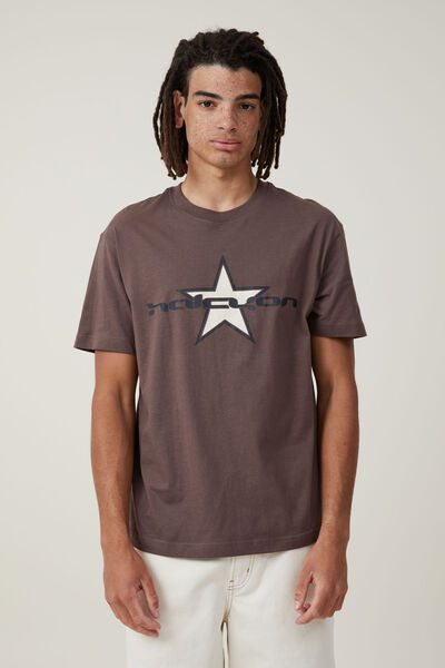 Loose Fit Graphic T-Shirt, WASHED CHOCOLATE/STAR