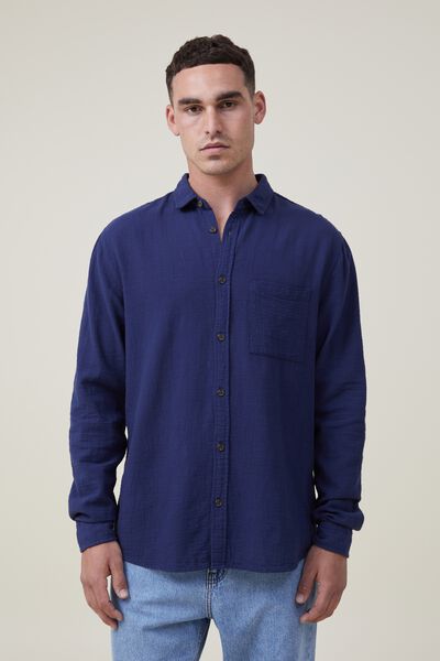 Portland Long Sleeve Shirt, INDIGO CHEESECLOTH