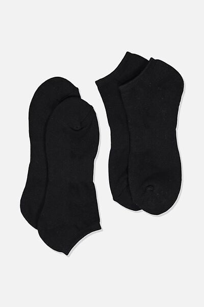 Meias - Ankle Socks 2 Pack, BLACK