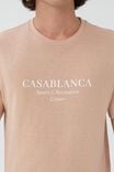 Tbar Text T-Shirt, DIRTY PINK/CASABLANCA