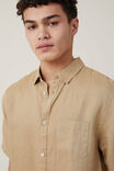 Linen Short Sleeve Shirt, TAUPE - alternate image 4