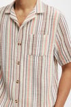 Palma Short Sleeve Shirt, APRICOT MULTI STRIPE - alternate image 4