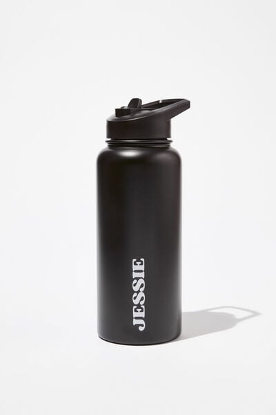 Personalised Metal Drink Bottle, BLACK