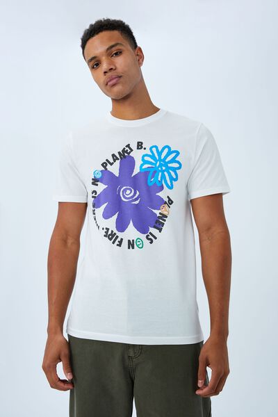 Tbar Art T-Shirt, VINTAGE WHITE/NO PLANET B