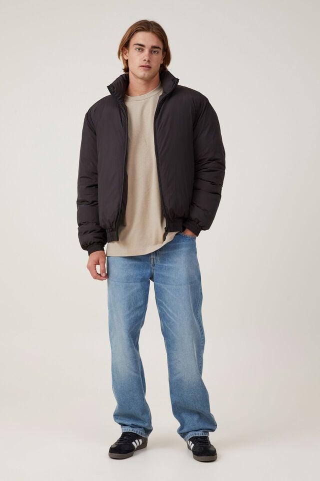Recycled Puffer Relaxed Bomber, BLACK