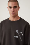Box Fit College Crew Sweater, WASHED BLACK / NY LACROSSE - alternate image 4