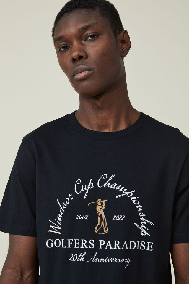 Camiseta - Tbar Classic T-Shirt, BLACK/GOLFERS PARADISE