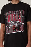 Chicago Bulls Nba Loose Fit T-Shirt, LCN NBA BLACK/BULLS-VINTAGE COURT - alternate image 4