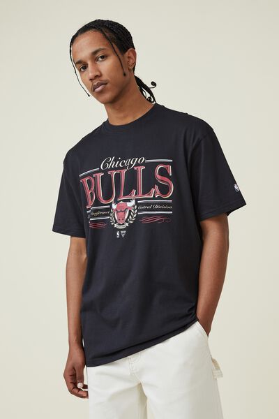 Active Nba Oversized T-Shirt, LCN NBA BLACK / CHICAGO BULLS TEXT