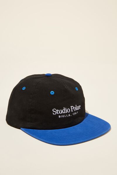5 Panel Graphic Hat, BLACK / COBALT / STUDIO POLARE