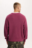Box Fit Crew Knit, PLUM / EMB - example image 3